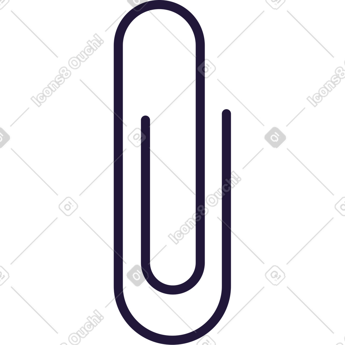 Büroklammer-Illustration im Conifer-Stil als Download in PNG, SVG