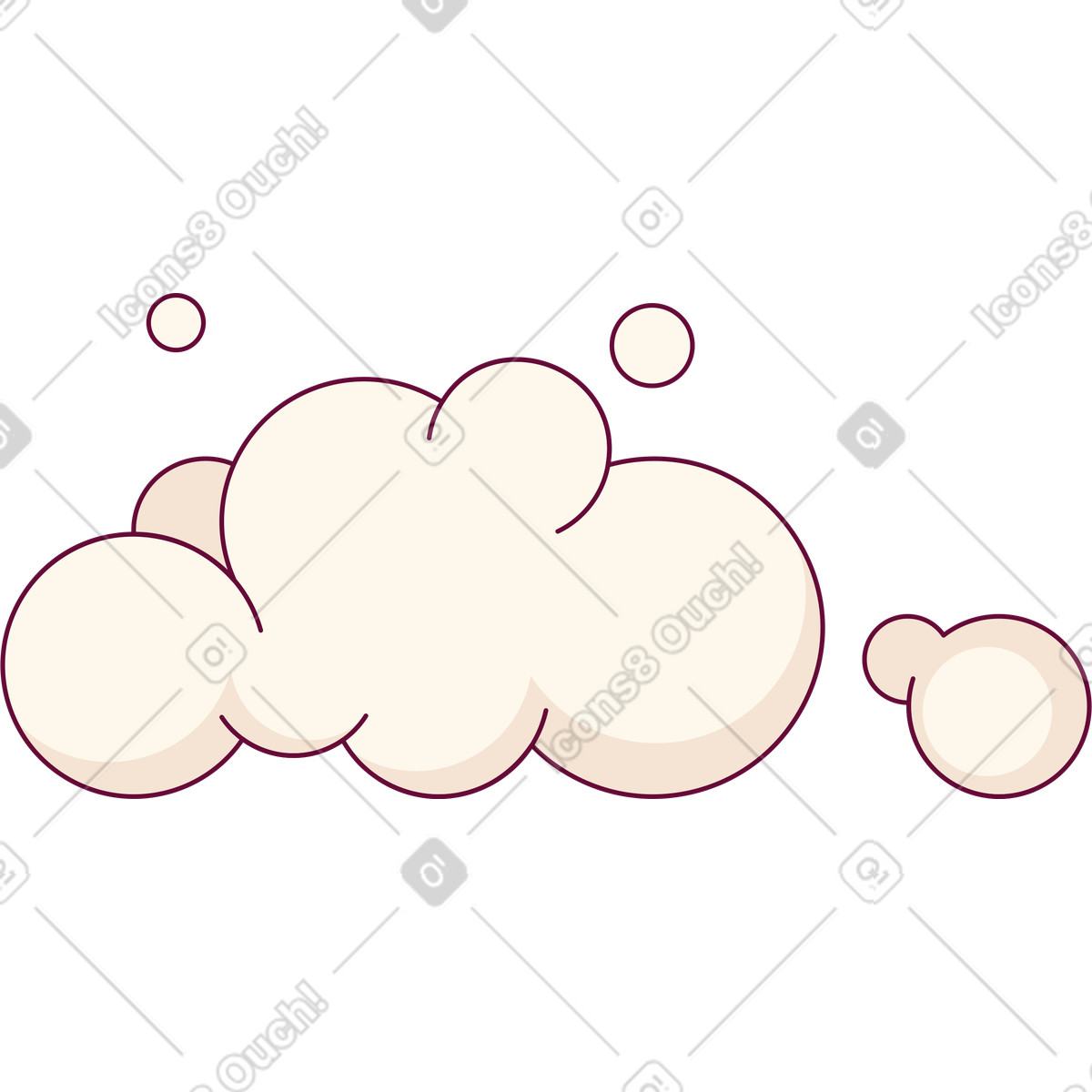 Nuvole di fumo illustrazione in stile Handy scarica in PNG, SVG