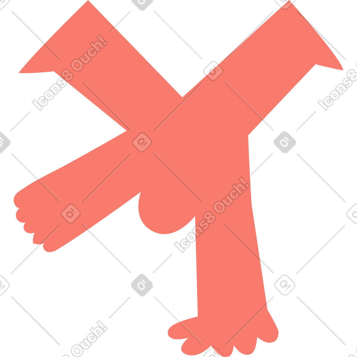 下载 Bold People 风格的 Breakdance freeze pose abstract person balancing on hand 插画，支持 PNG、SVG 格式