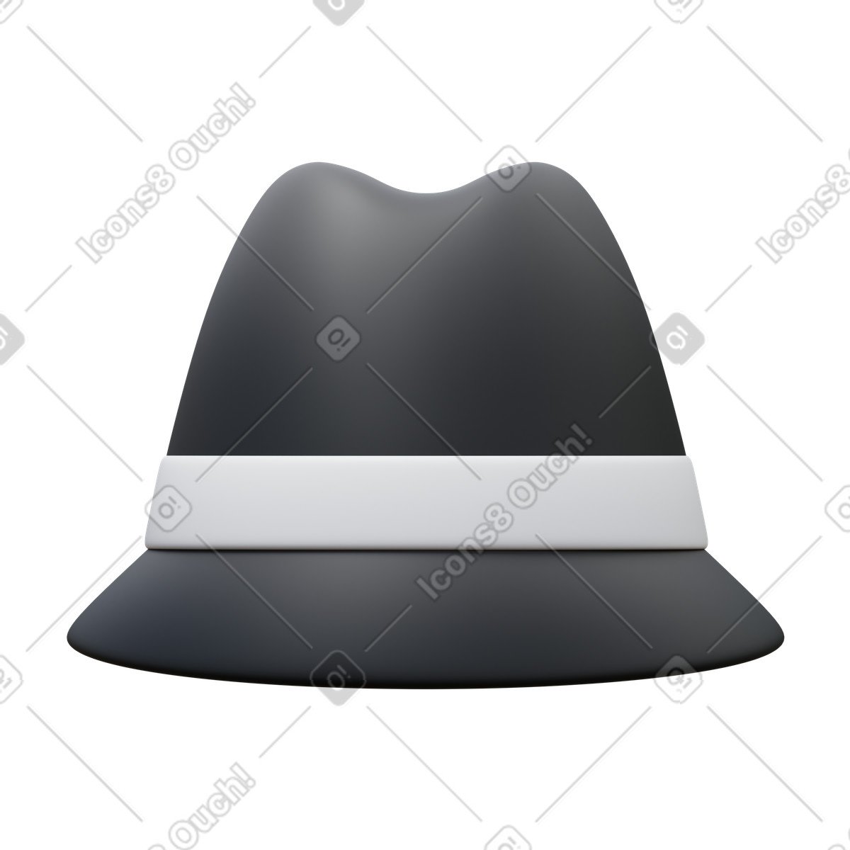 Ilustración Detective hat en estilo 3D Fluency a descargar en PNG y SVG