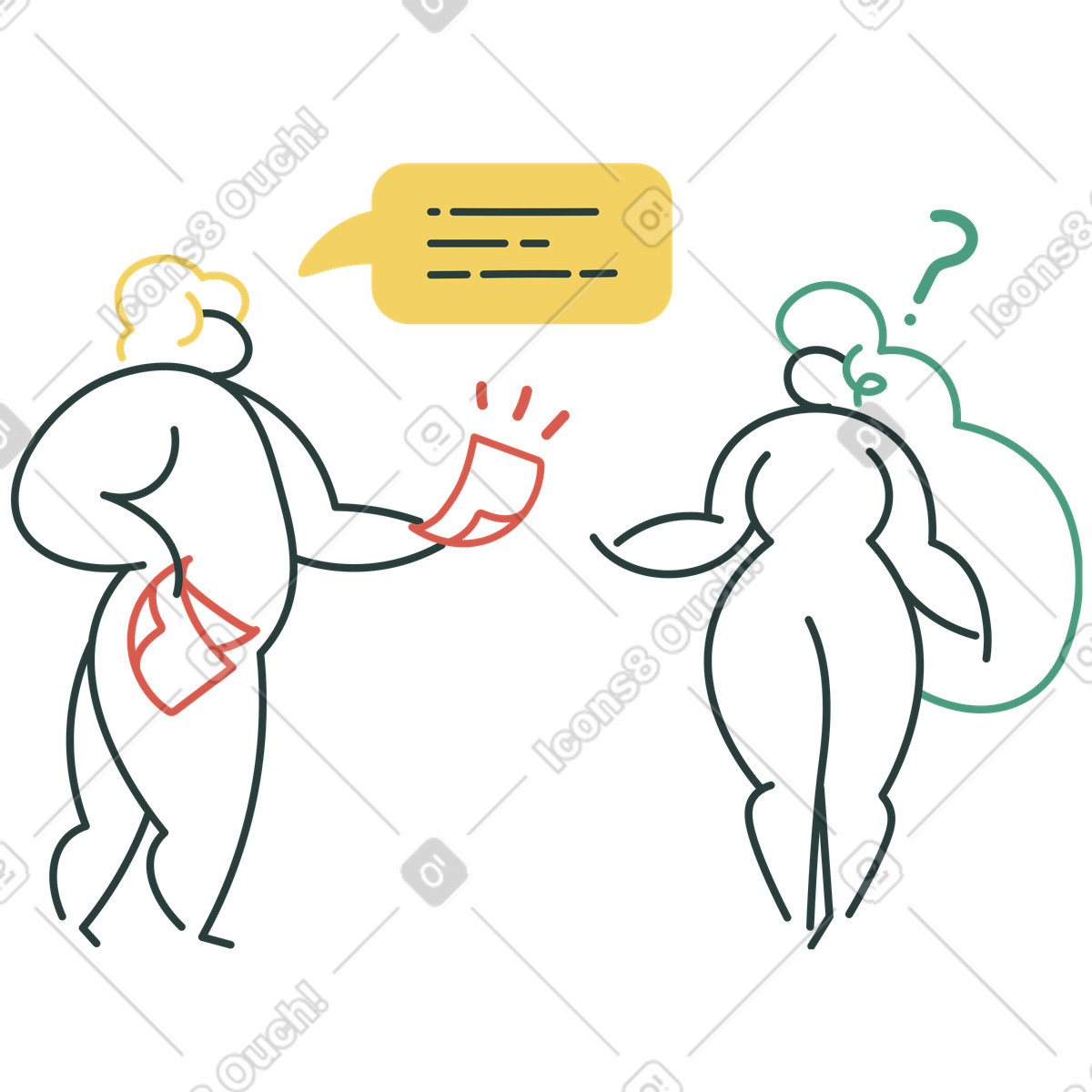 Distribution of leaflets illustration in PNG, SVG