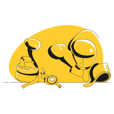 An array of boxing gear neatly laid out, including gloves, wraps, and a mouthguard