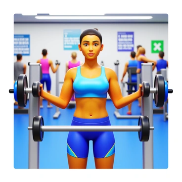 A person wearing colorful sportswear is performing a chest press exercise. The gym is equipped with modern fitness equipment and has bright, energetic lighting. The individual's outfit features a fitted tank top and matching leggings, showcasing their athletic build. In the background, gym-goers are engaged in various workouts, and there are motivational posters on the walls. The chest press machine is sleek with a metallic finish, and the person has a focused expression as they lift the weights.