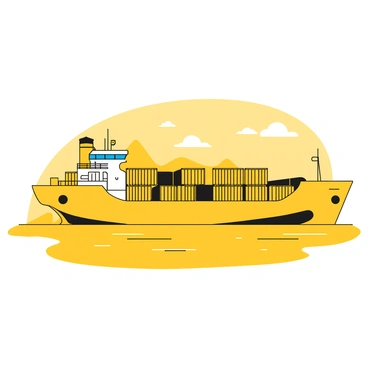 A colorful cargo container ship navigating through calm waters