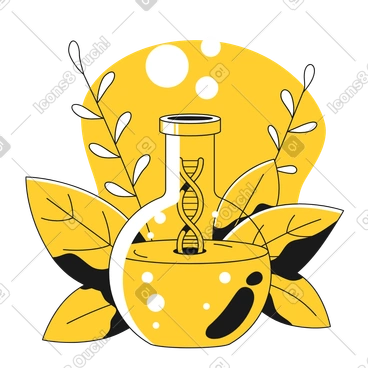 Flask with liquid for biotech research animated illustration in GIF, Lottie (JSON), AE