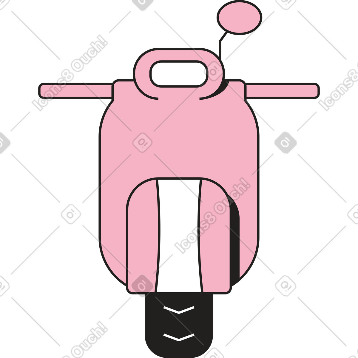 Rosa roller-motorrad-Illustration im Dazzle-Stil als Download in PNG, SVG