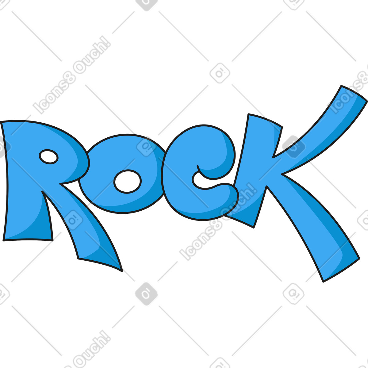 Ilustração de Letras rock em no estilo Moji para baixar em PNG, SVG