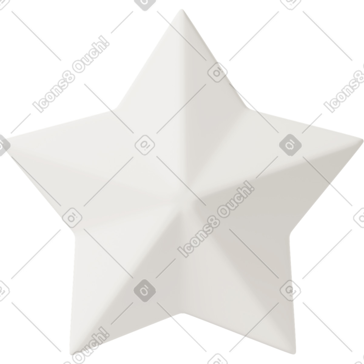 Ilustração de White five pointed star em no estilo 3D Casual life para baixar em PNG, SVG