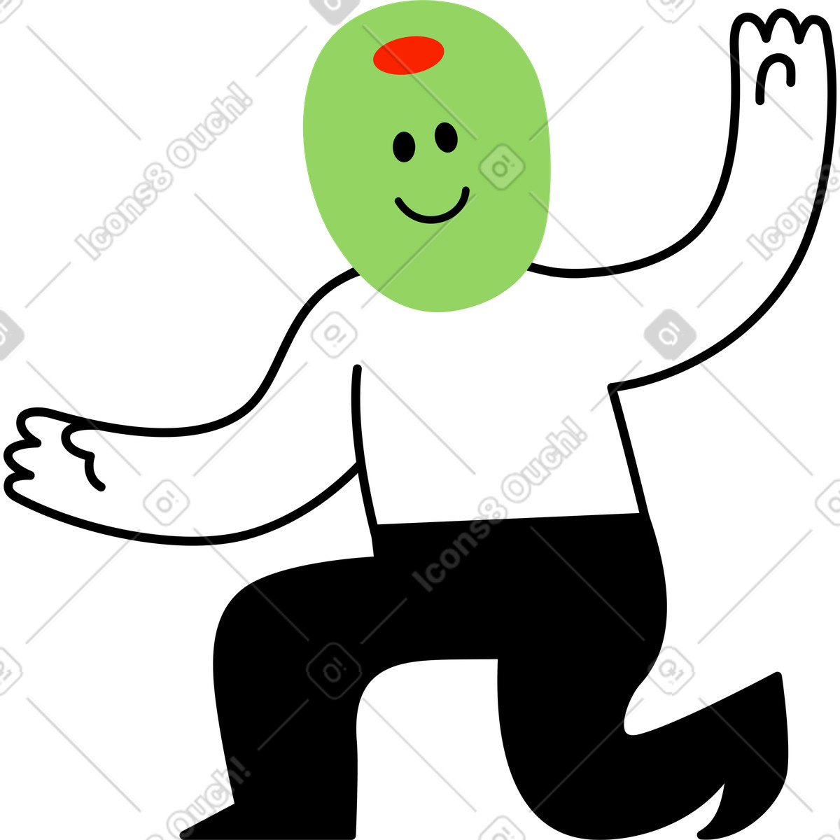 Ilustración Personaje que presenta algo en estilo Giggle a descargar en PNG y SVG