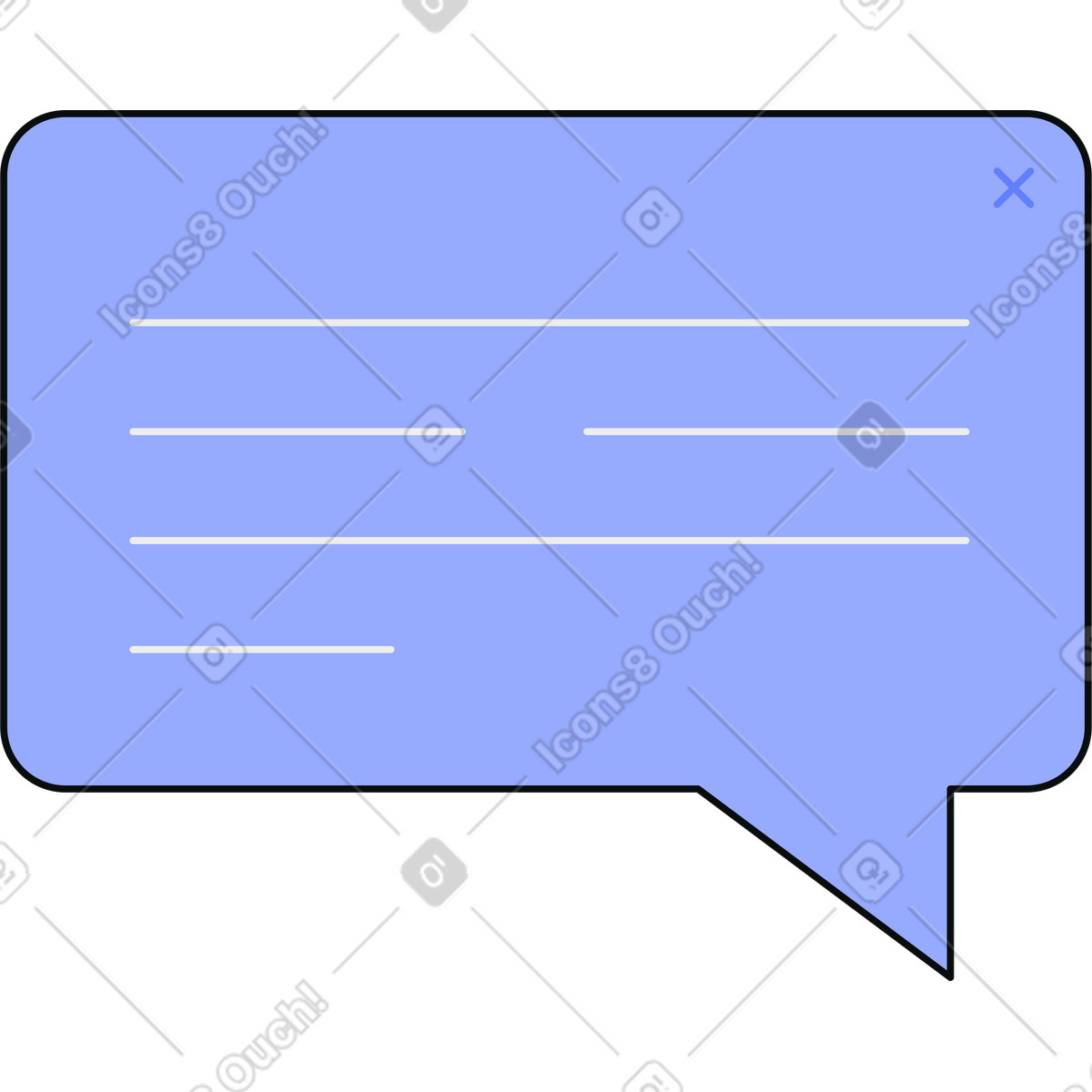Teko スタイルの テキスト付き吹き出し のイラストをPNG、SVG形式でダウンロード