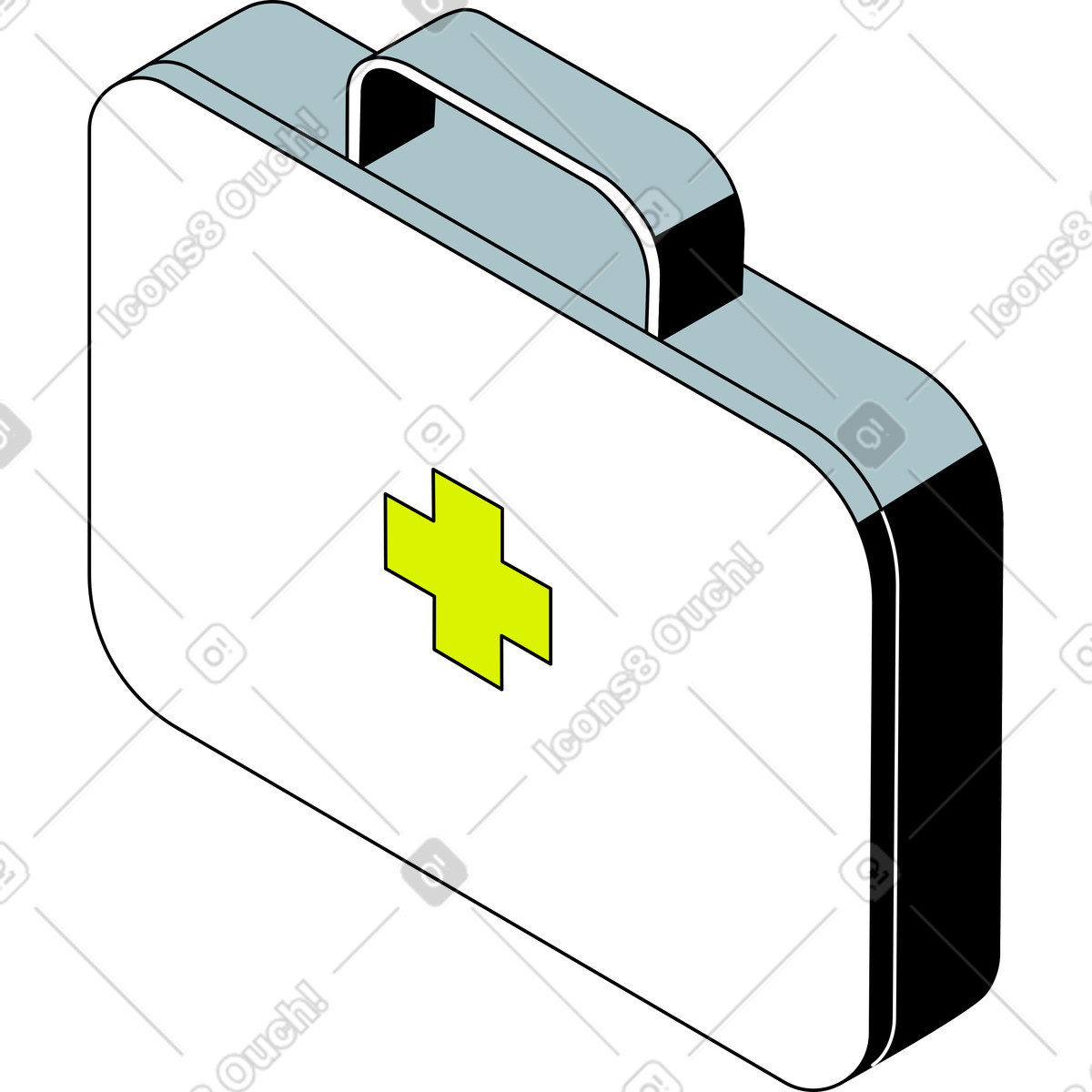 Ilustración Bolsa de medico en estilo Isometric a descargar en PNG y SVG