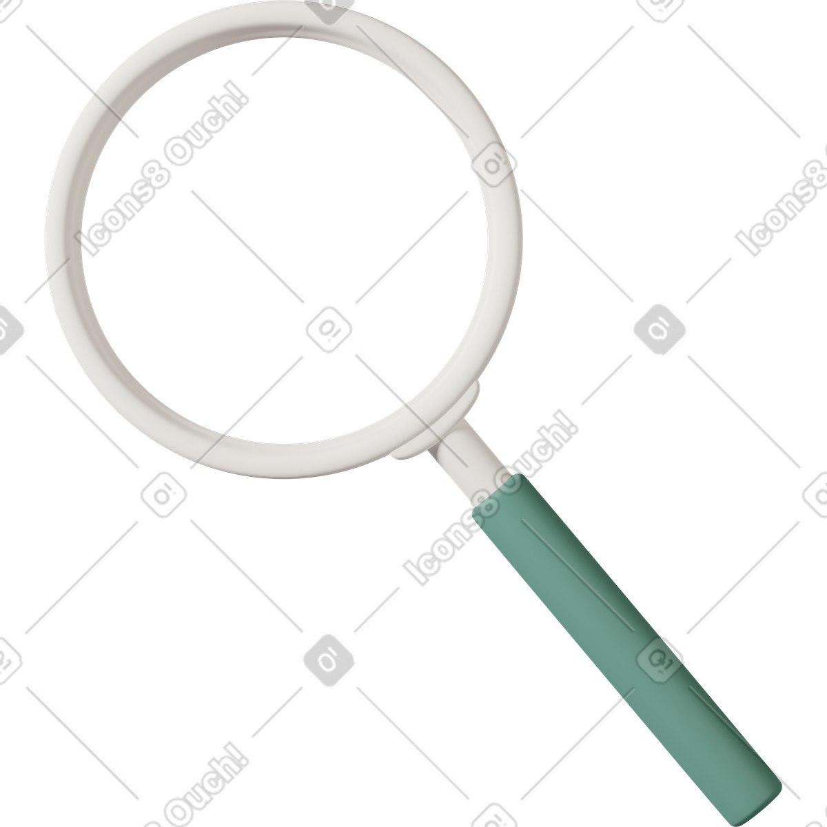 3D Casual life 스타일의 Magnifying glass green 일러스트레이션 PNG, SVG 다운로드