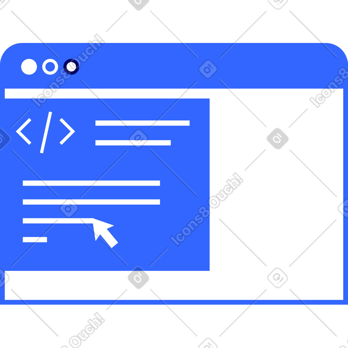 Finestra del browser in background con codice illustrazione stile Lounge scarica PNG, SVG