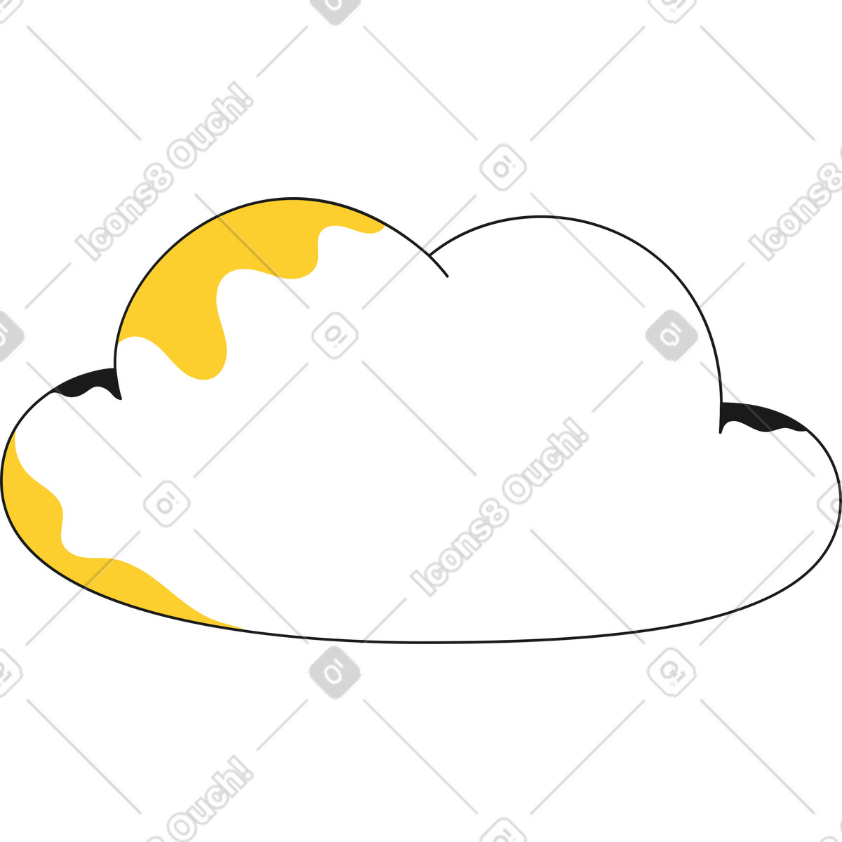 Cloud illustration in Taxi style download in PNG, SVG