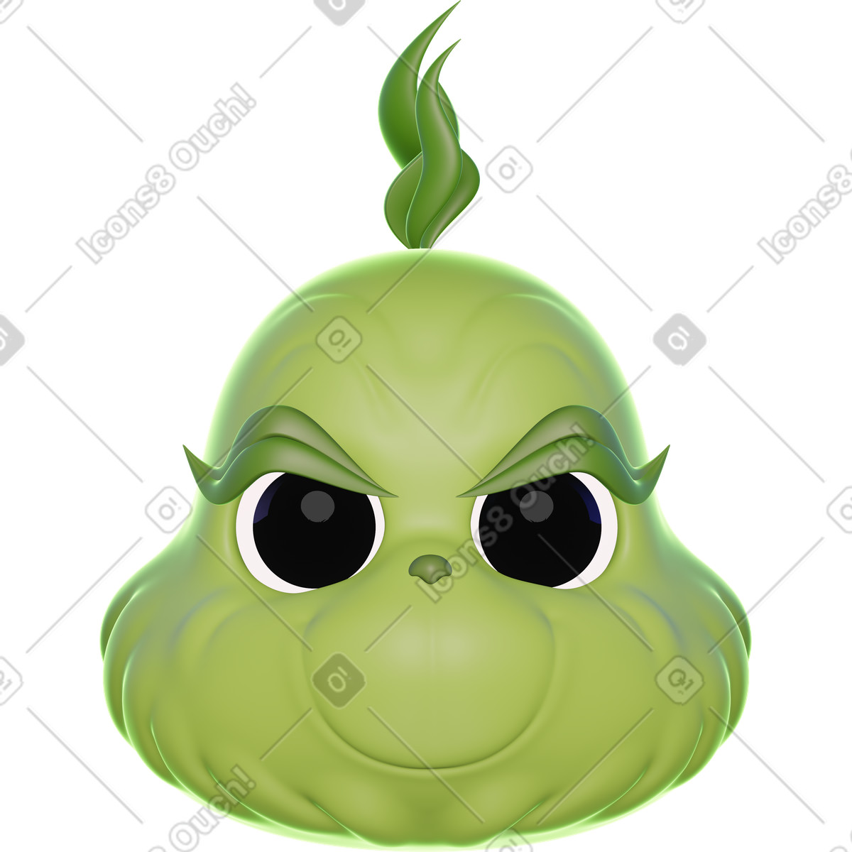 Ilustración Icono del grinch en estilo 3D Holidays a descargar en PNG y SVG