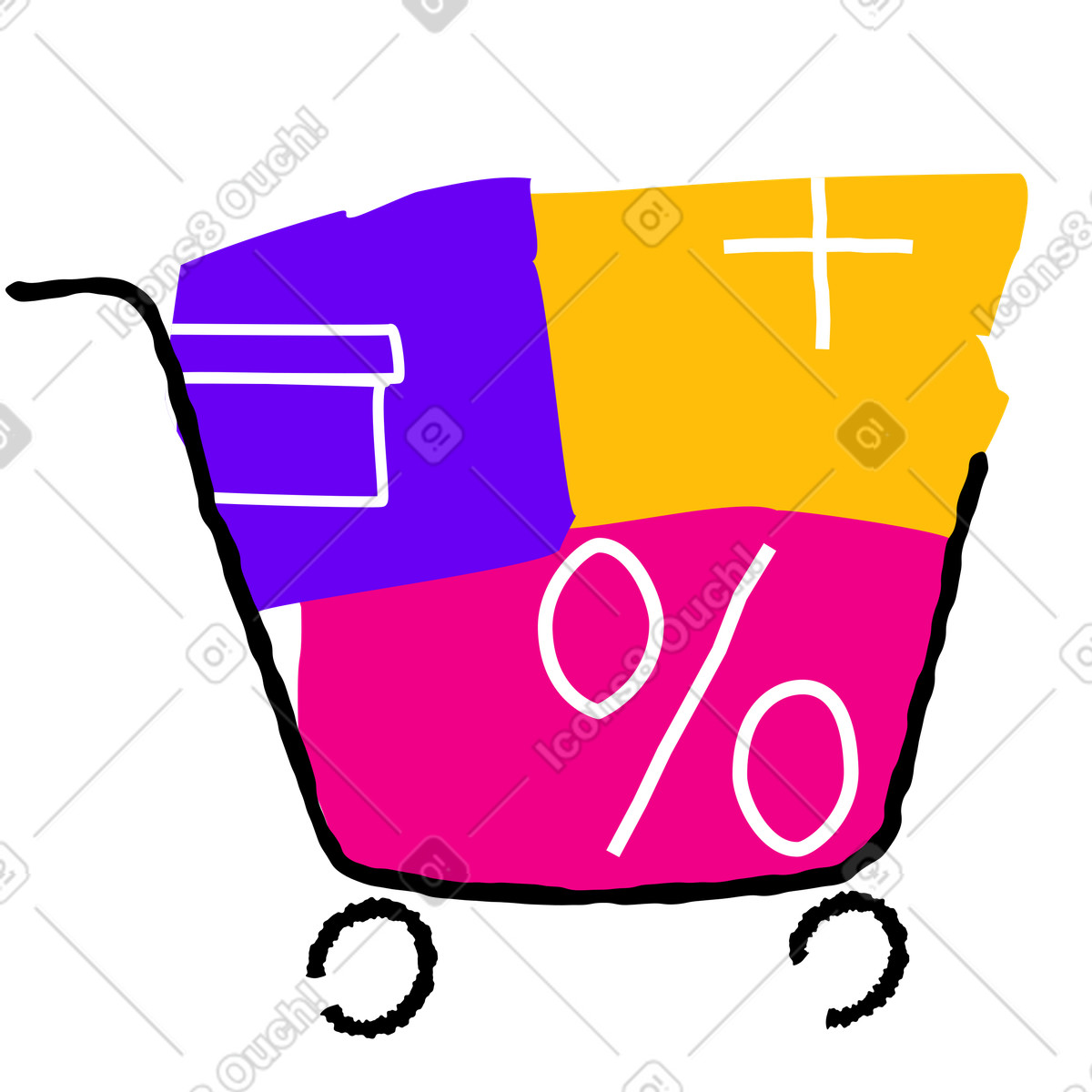Ilustração de Carrinho compras e vendas em no estilo Puzzle para baixar em PNG, SVG
