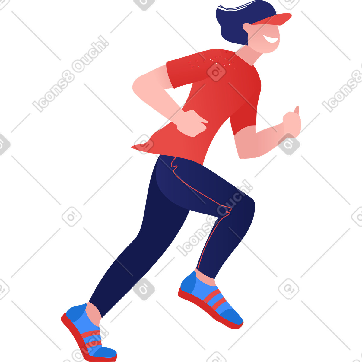 下载 Clip 风格的 Jogging man 插画，支持 PNG、SVG 格式