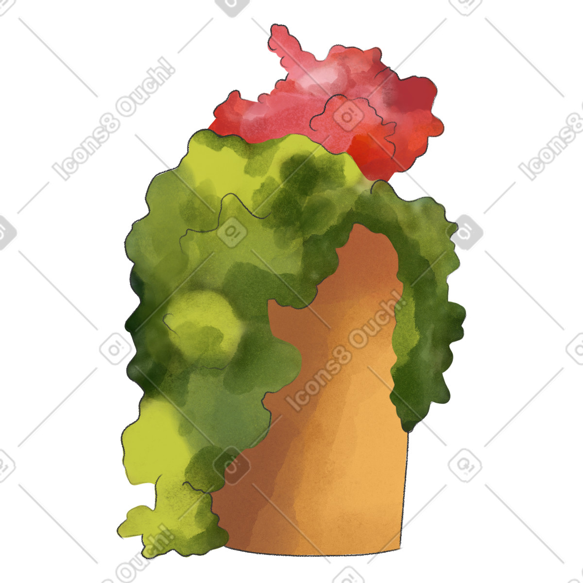 Flower in a pot illustrazione stile Seasons scarica PNG, SVG