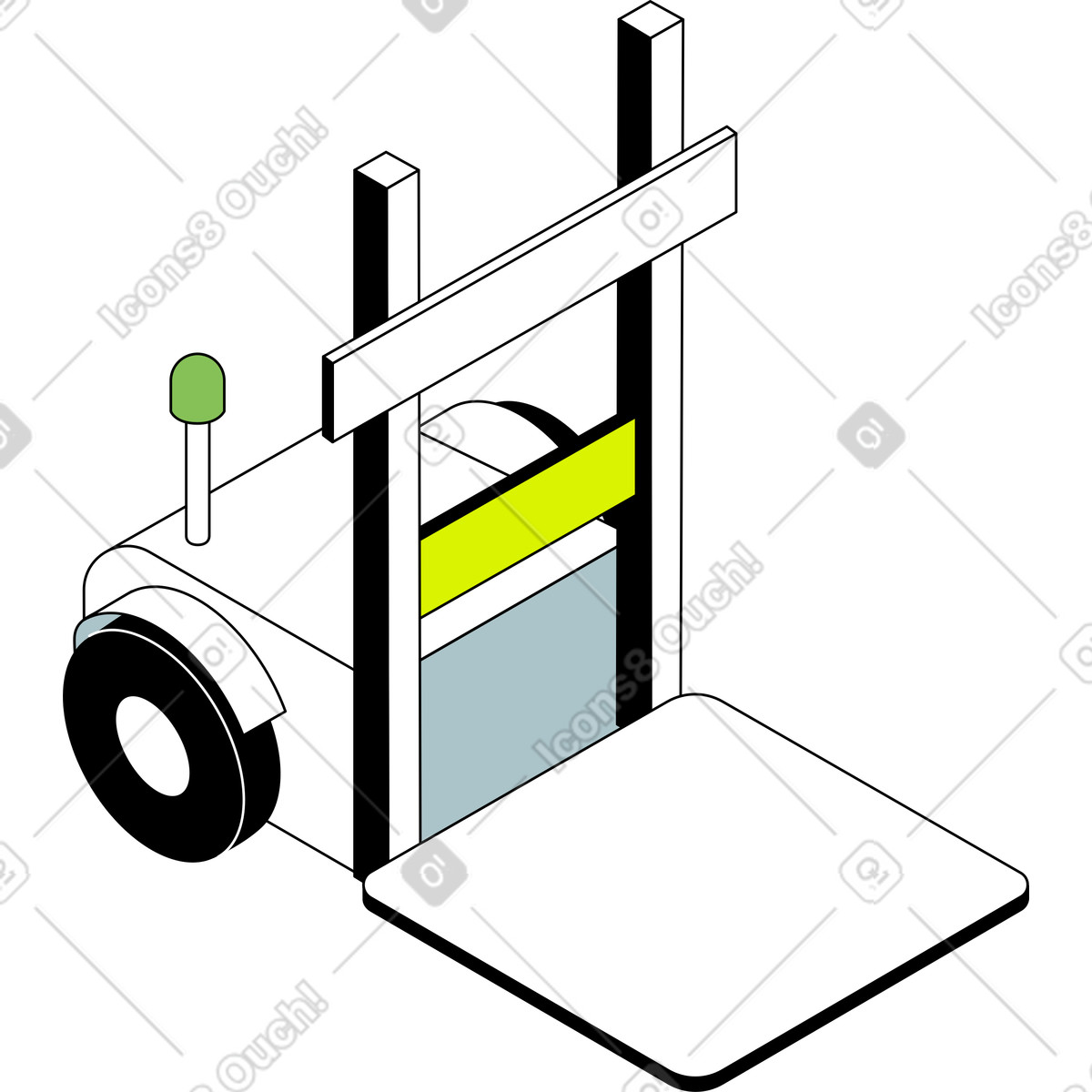 下载 Isometric 风格的 叉车 插画，支持 PNG、SVG 格式