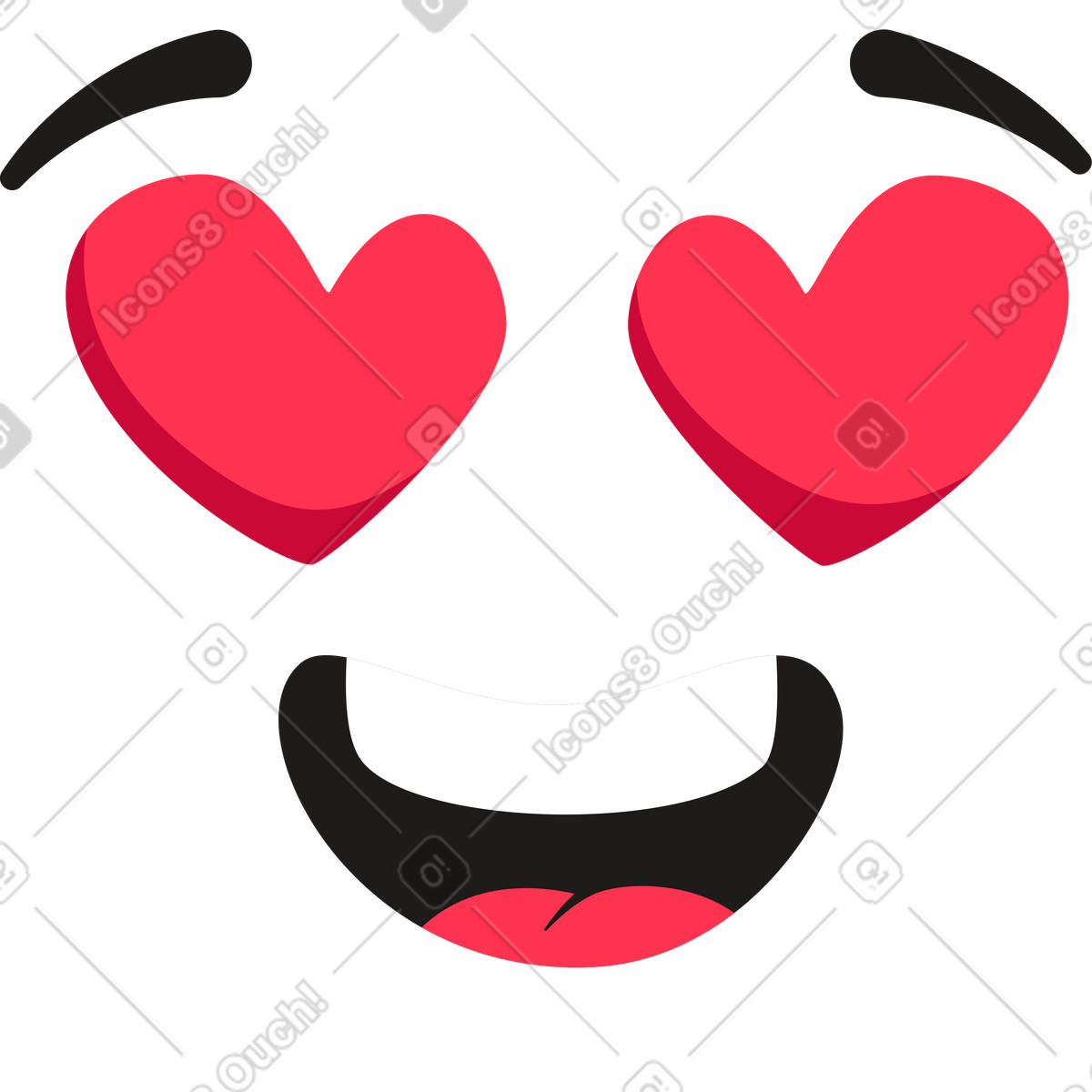 Emotion with heart-eyes illustration clipart featuring expressive graphics and vectors