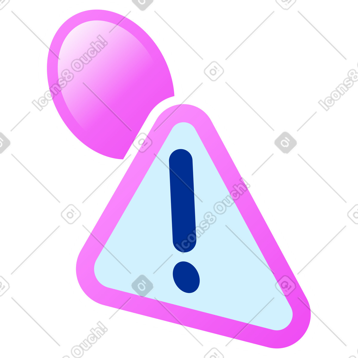Stickers warning illustration in Glossy style download in PNG, SVG