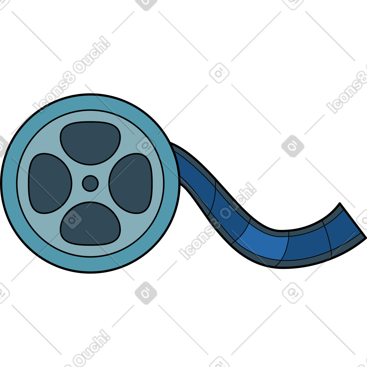 Ilustración Pelicula en estilo Surr a descargar en PNG y SVG