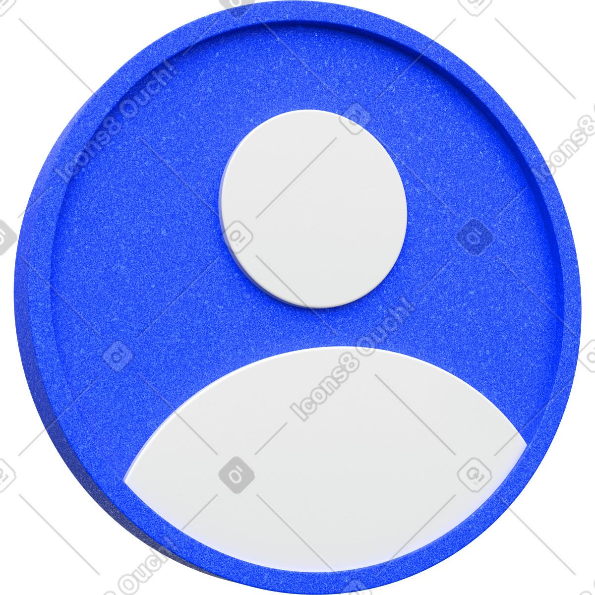 Blue user icon illustration in 3D Enterprise style download in PNG, SVG