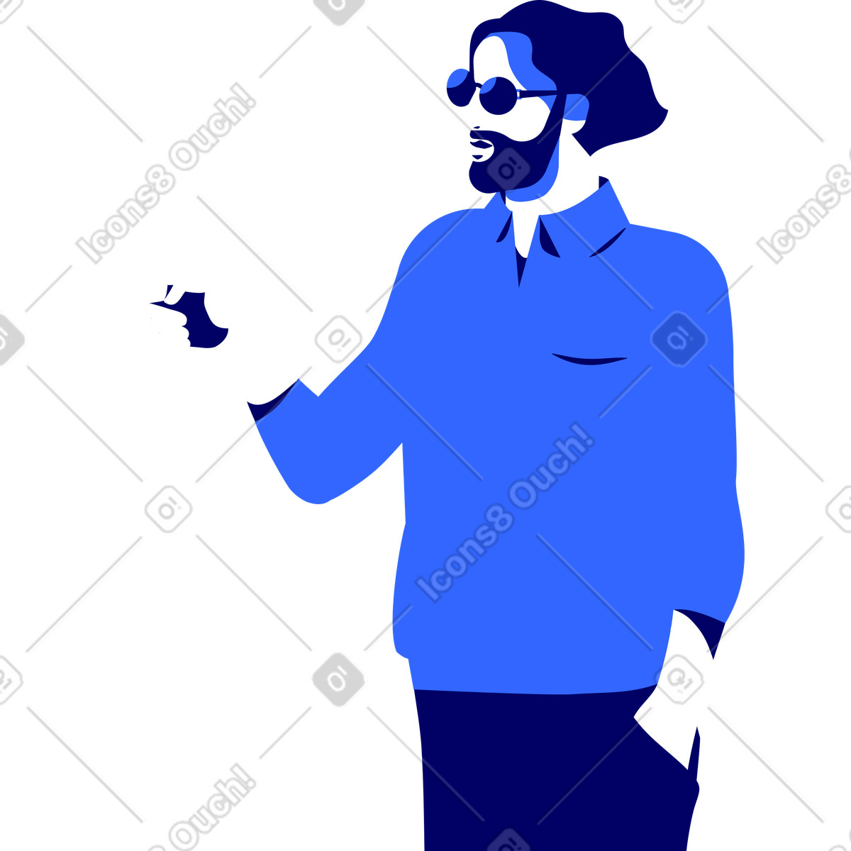 下载 Lounge 风格的 男子 插画，支持 PNG、SVG 格式