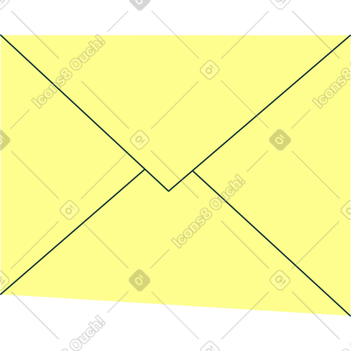 Florid スタイルの 黄色い手紙 のイラストをPNG、SVG形式でダウンロード