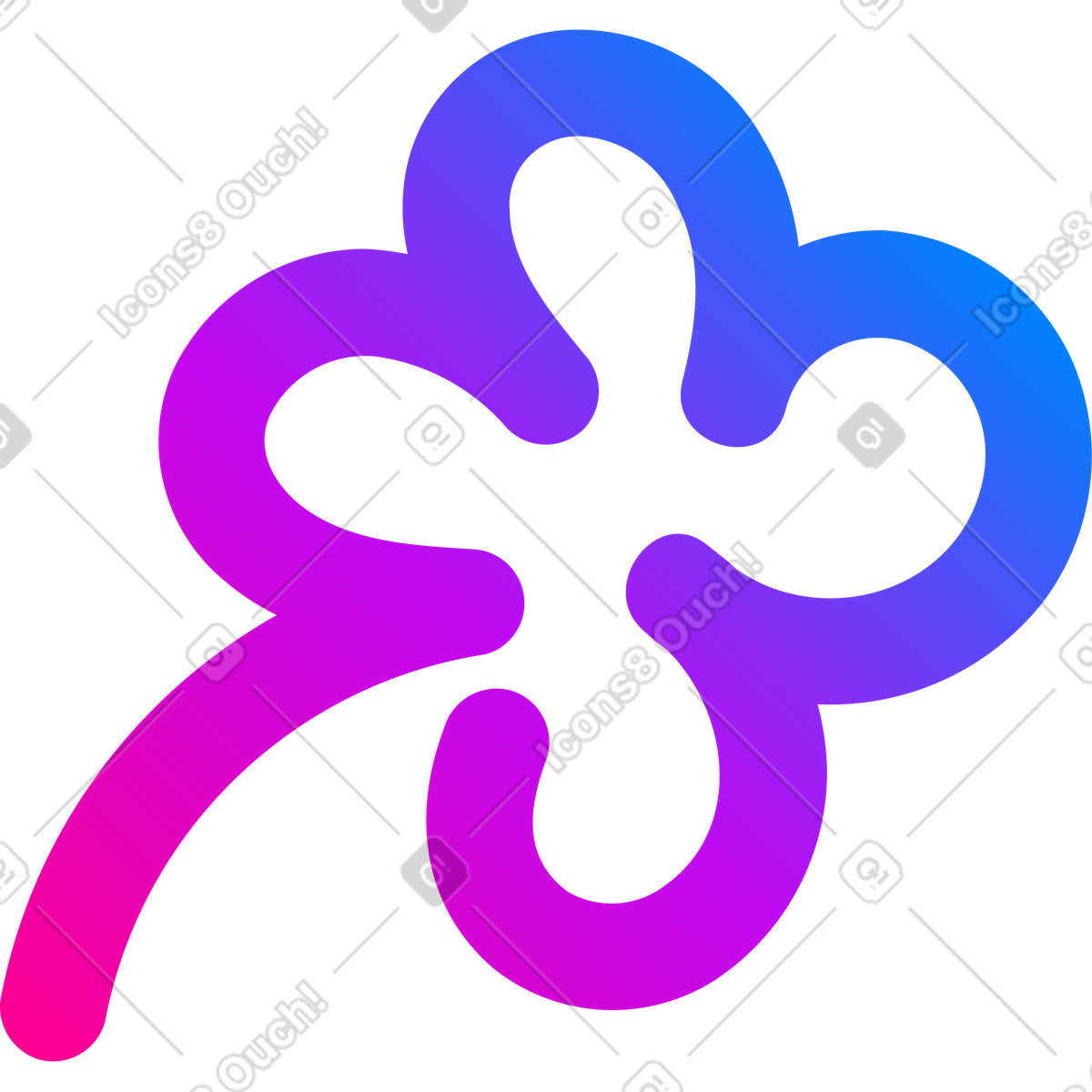Abstract flower outline with gradient multicolor petals illustration in Vibrant style download in PNG, SVG