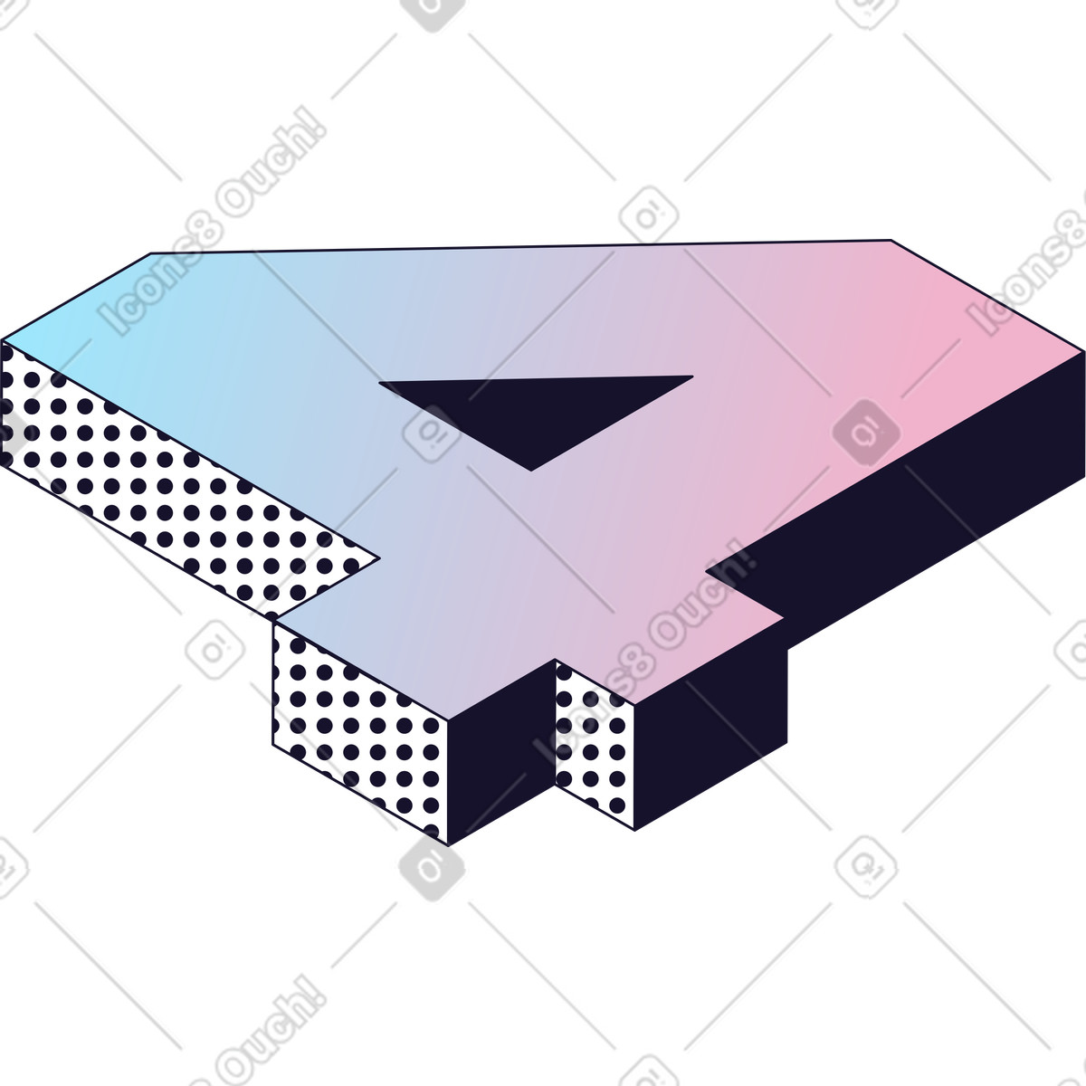 Lying number four illustration in Node style download in PNG, SVG