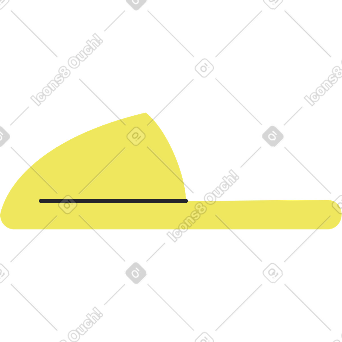 Pantofola gialla illustrazione in stile Boba scarica in PNG, SVG