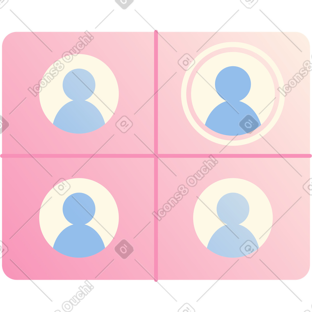 Ilustración Pantalla de reunión en línea estilo Beam a descargar PNG y SVG