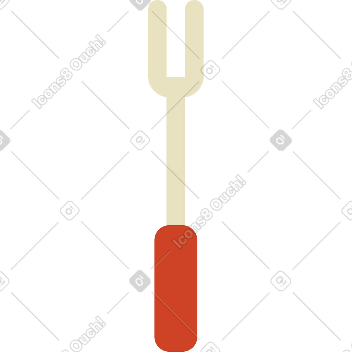 Bbq fork illustration in Arabica style download in PNG, SVG