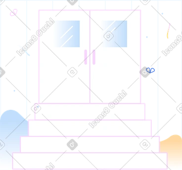 Striped background with school door PNG, SVG