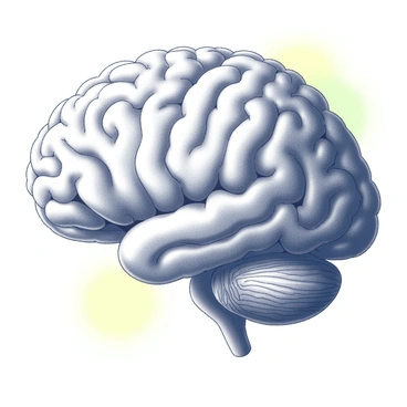 A human brain in gradient colors, transitioning like a rainbow