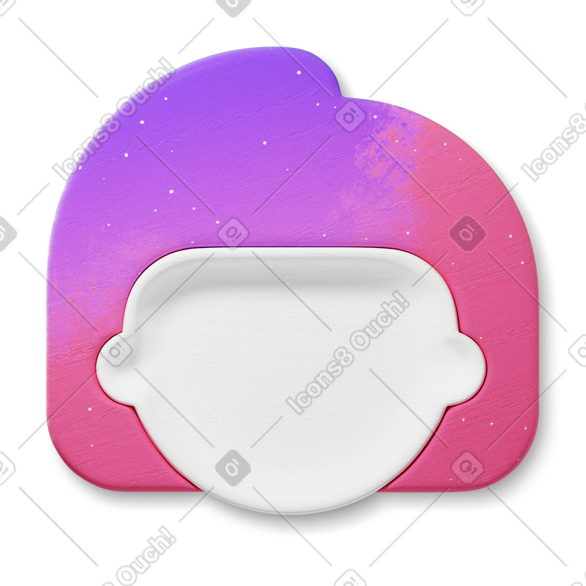 下载 3D Microsoft Fluent illustration 风格的 Female user with gradient hair 插画，支持 PNG、SVG 格式