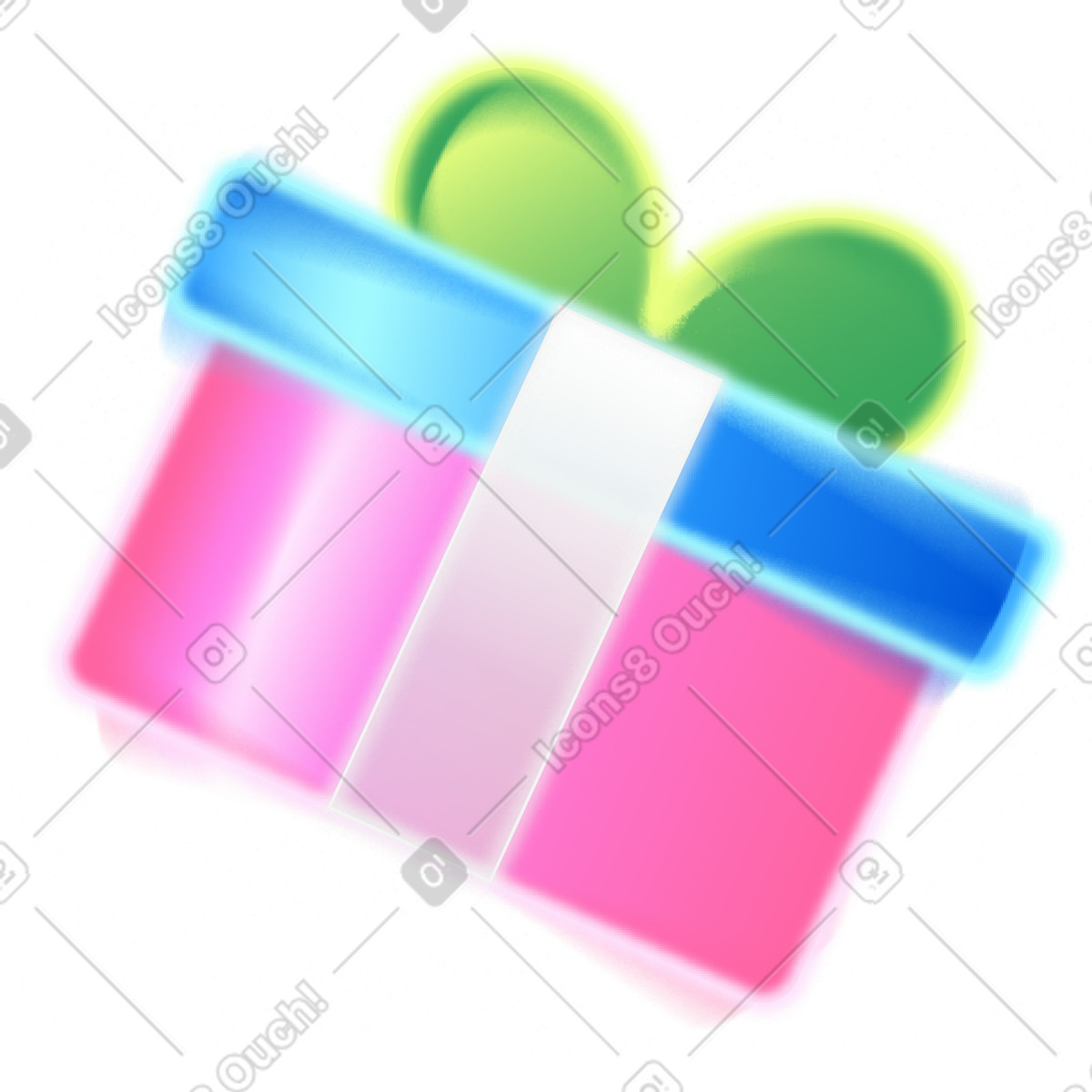 Pink gift box with bow illustration in PNG, SVG