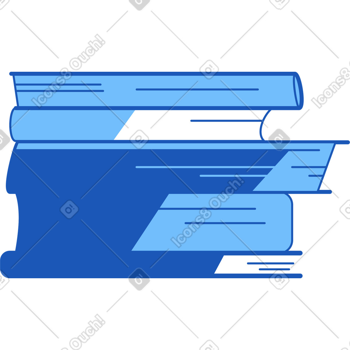 Stack of books illustration showcasing an assortment of clipart images in PNG, SVG