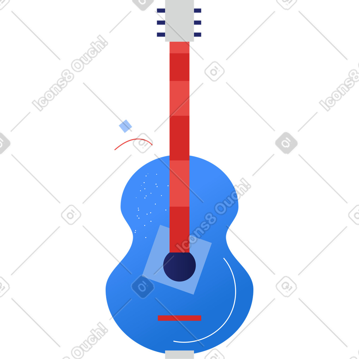 Ilustração de Violão em no estilo Clip para baixar em PNG, SVG
