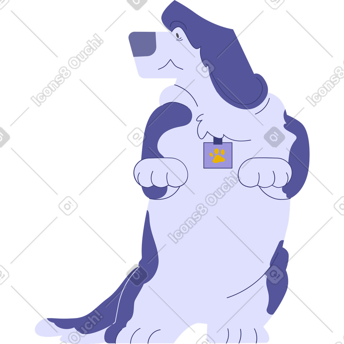 Woof 스타일의 폴란드 양치기 개 일러스트레이션 PNG, SVG 다운로드