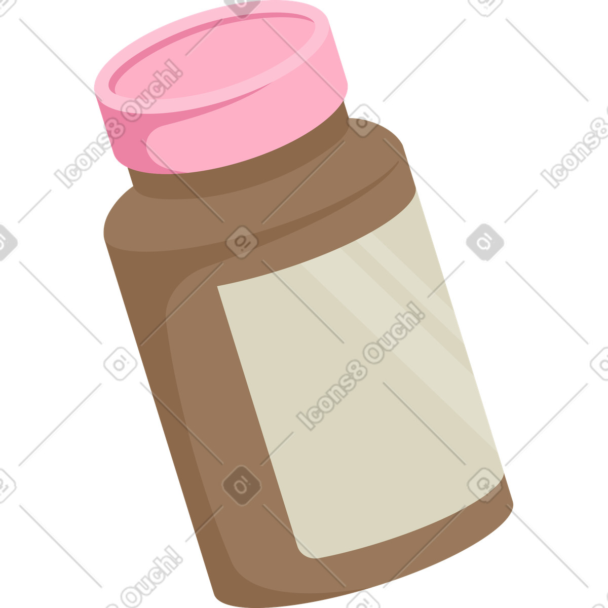 Ilustración Botella de píldoras en estilo Social a descargar en PNG y SVG