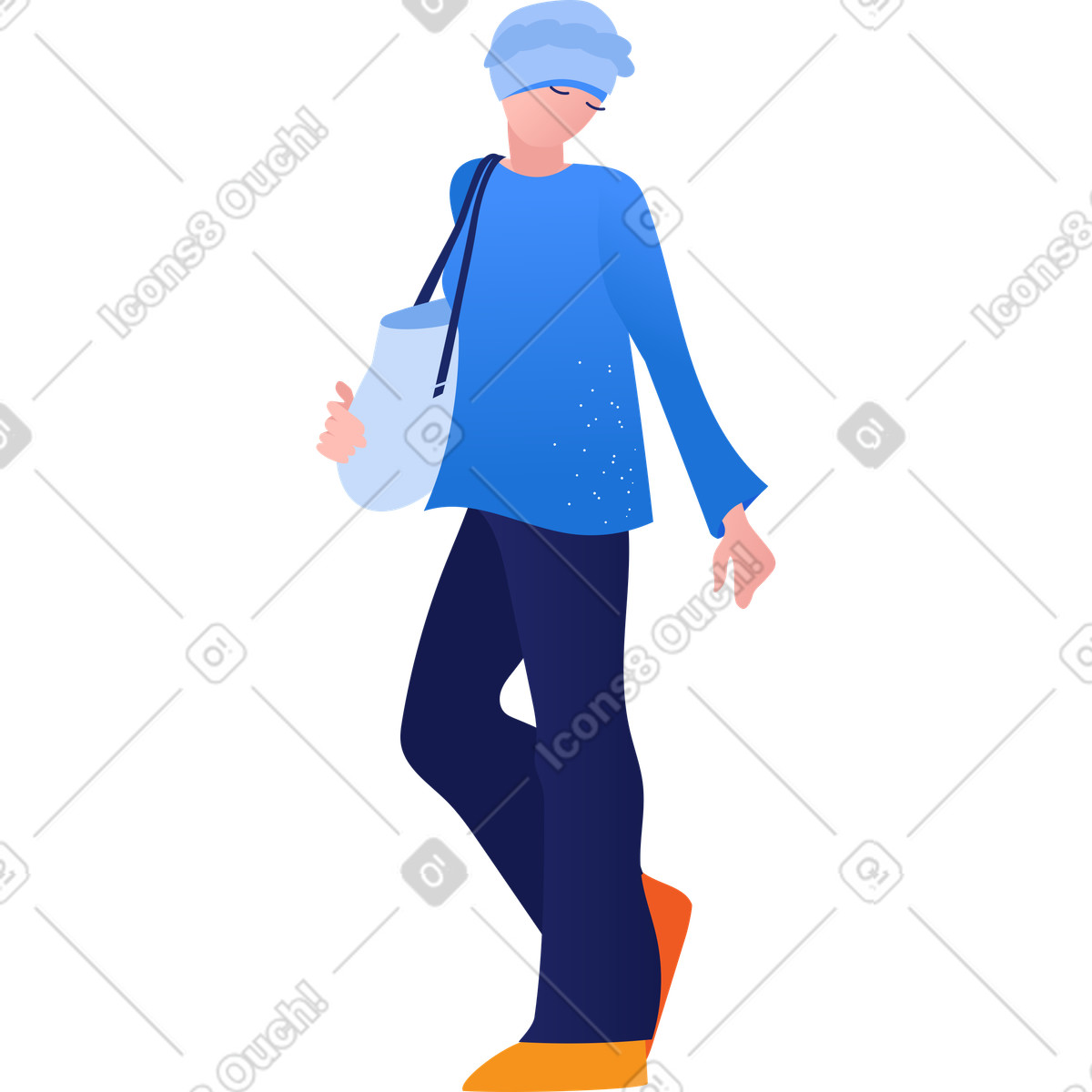 Frau-Illustration im Clip-Stil als Download in PNG, SVG