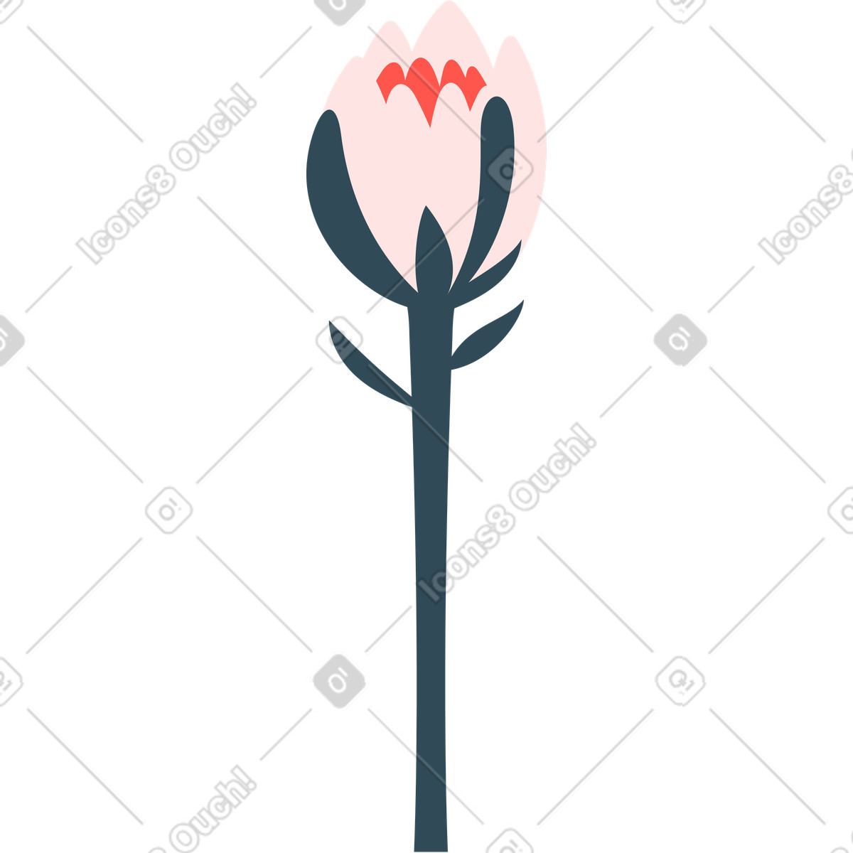 Ilustração de Flor em no estilo Kingdom para baixar em PNG, SVG