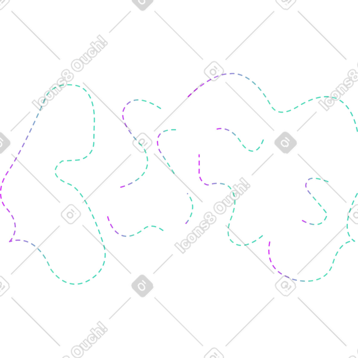 Linea tratteggiata multicolore illustrazione in stile Wavy scarica in PNG, SVG