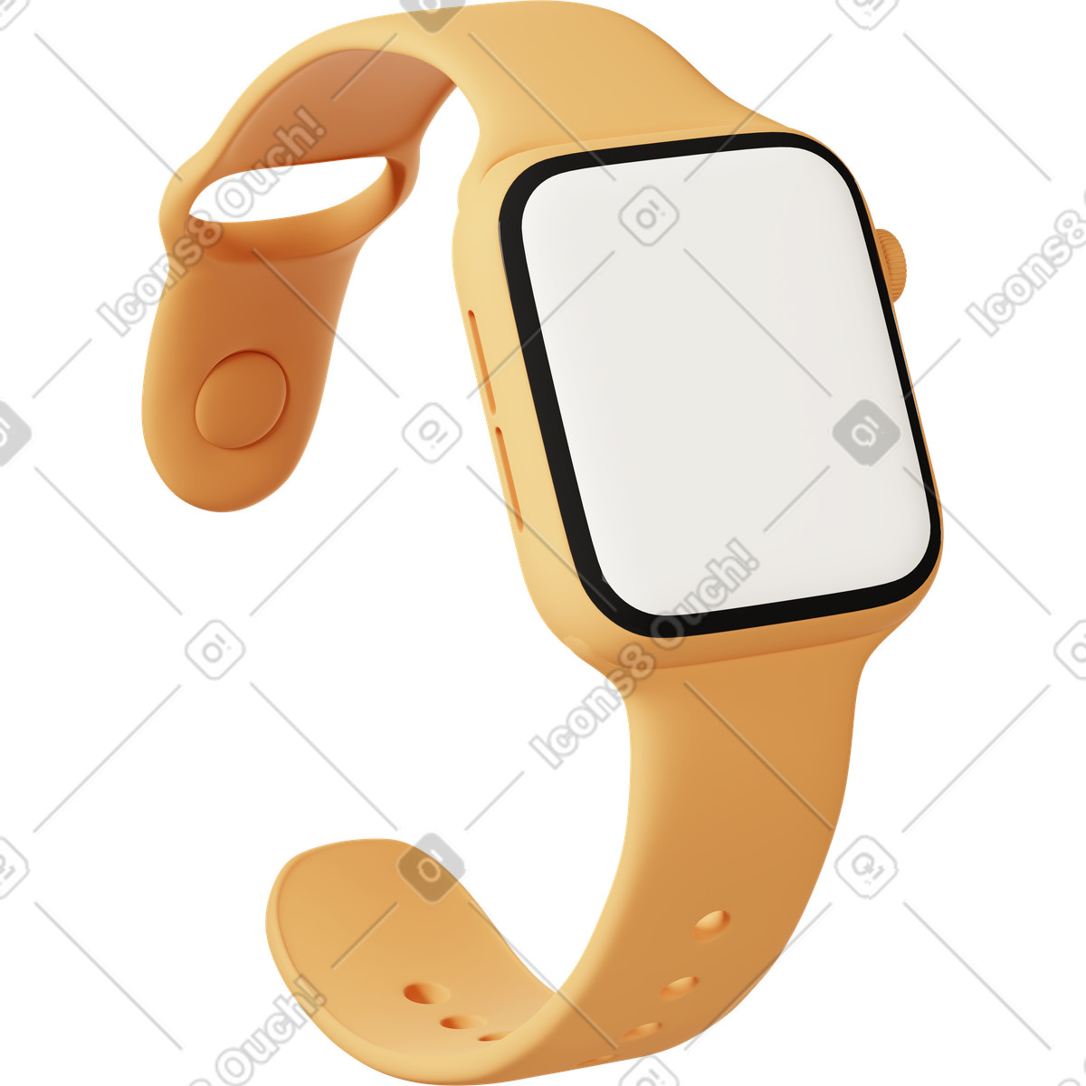 3D Casual life スタイルの Smart watch with blank screen のイラストをPNG、SVG形式でダウンロード