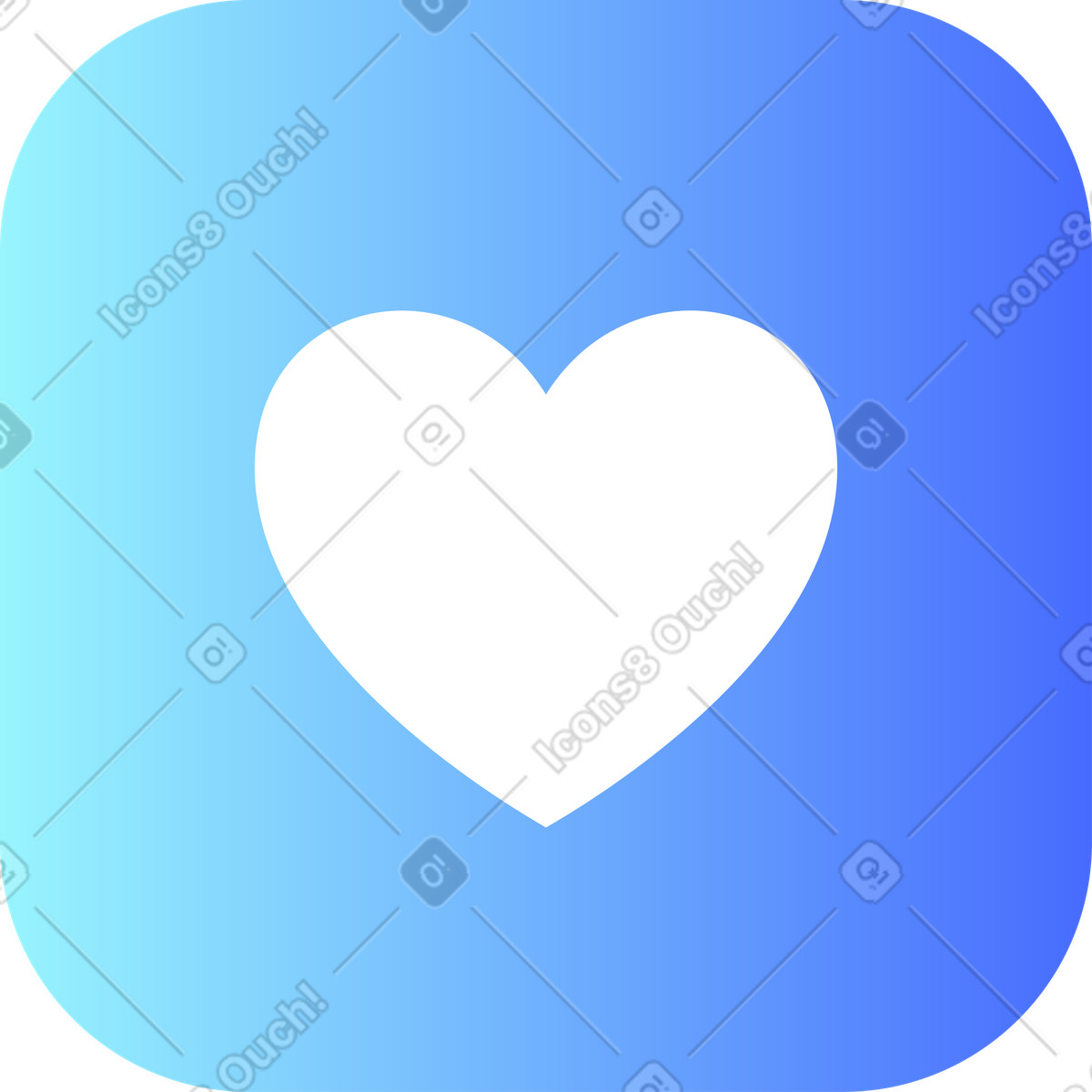 Ilustração de Heart icon em no estilo Azure para baixar em PNG, SVG