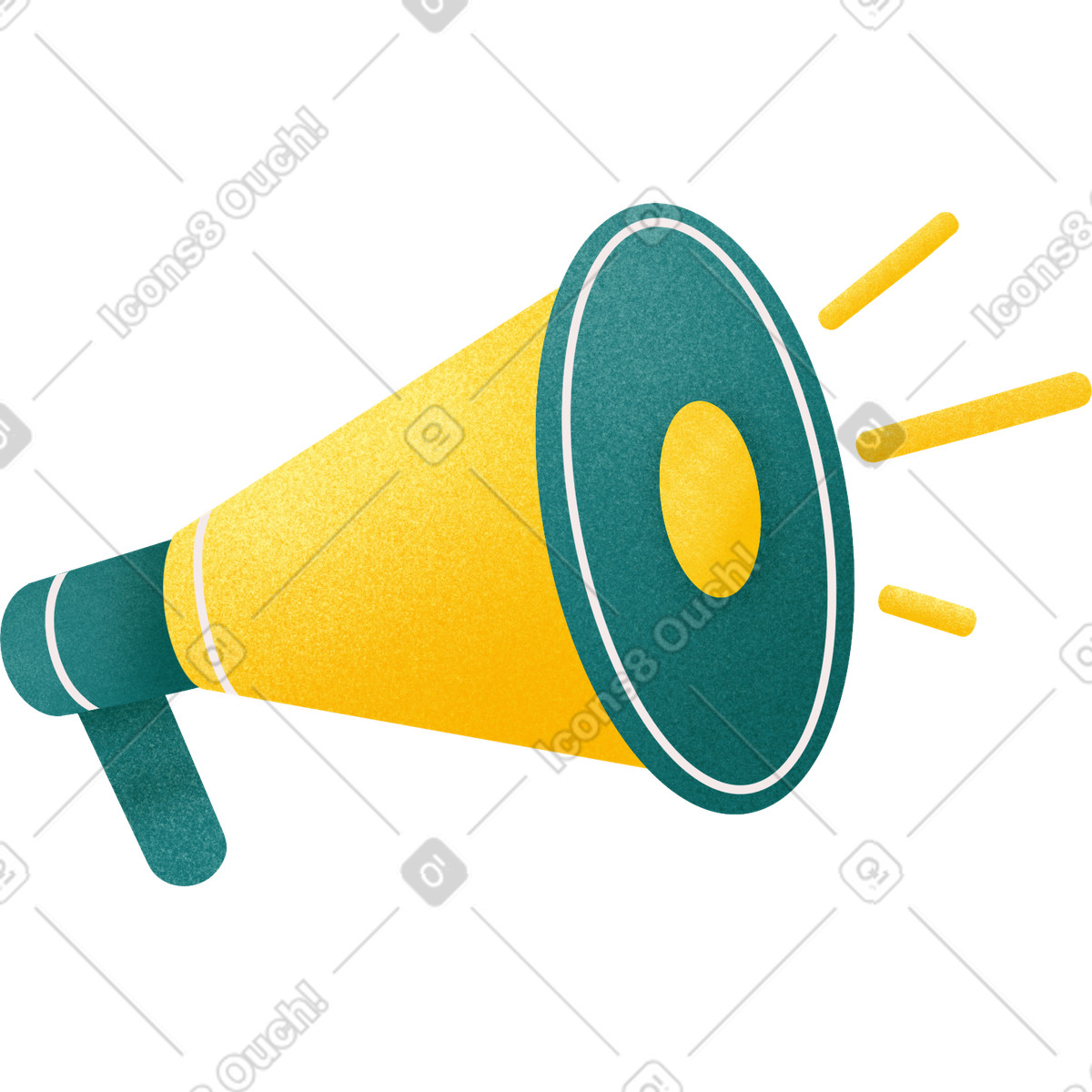 Yellow megaphone illustration in Willowy style download in PNG, SVG
