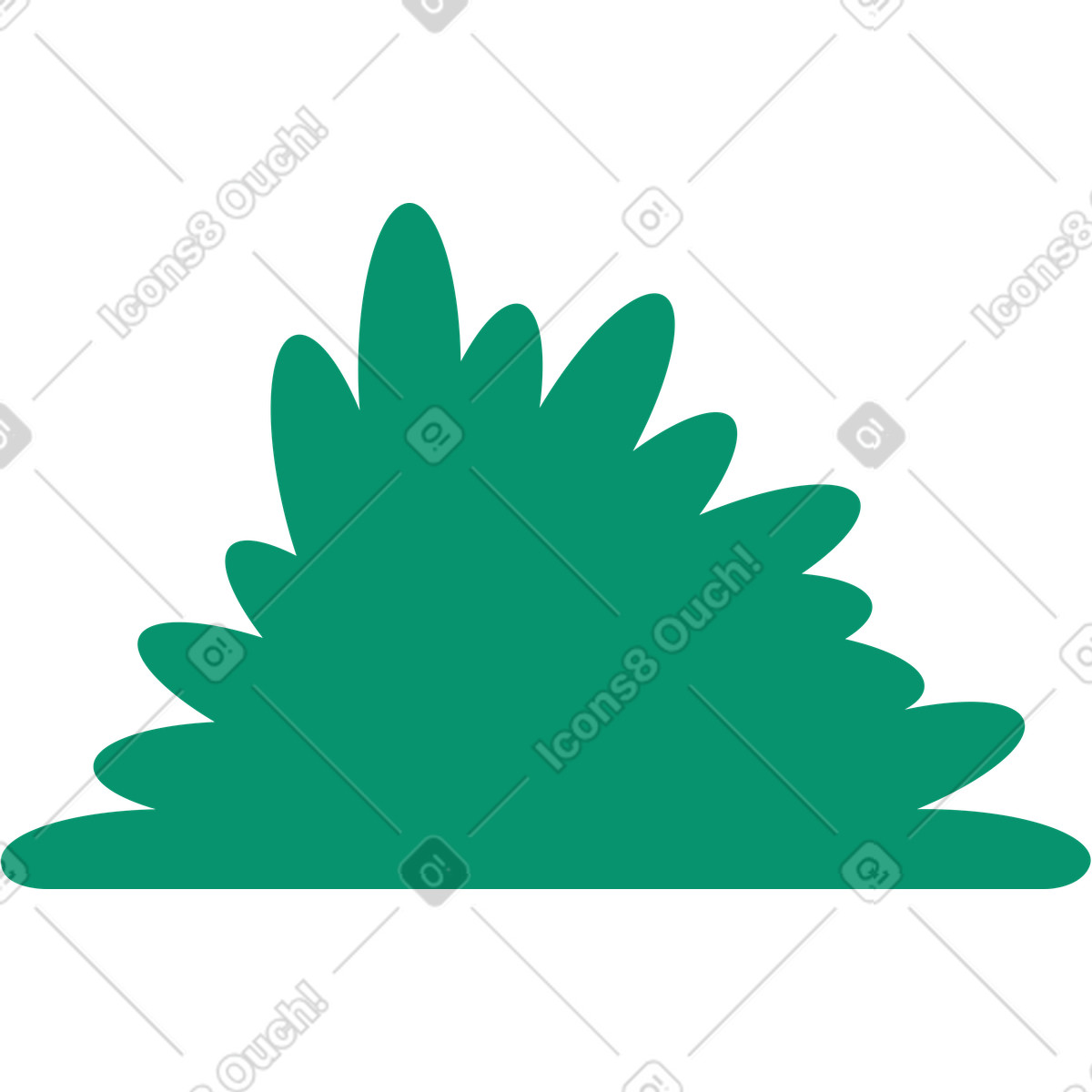 Shrub plant silhouette with dense foliage illustrazione in stile Spot scarica in PNG, SVG