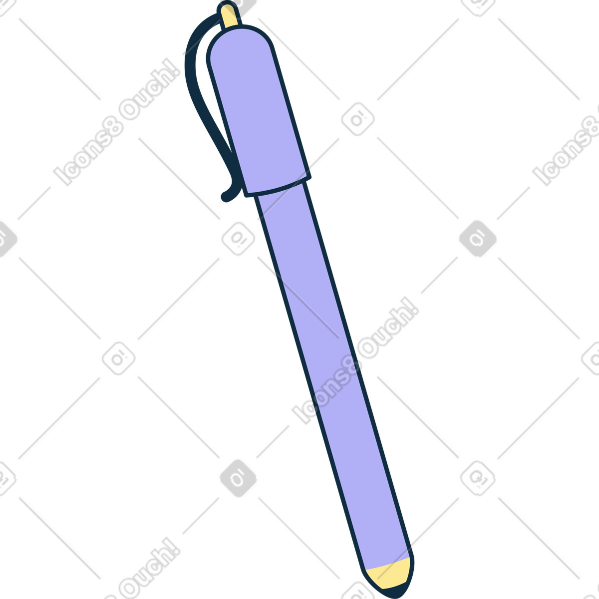 Blue pen illustration in PNG, SVG